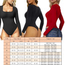 Elevate Your Silhouette with the GUUDIA Women's Spandex Body Suit Shapewear - Tummy Control, Long Sleeve, Open Crotch Design